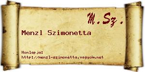 Menzl Szimonetta névjegykártya